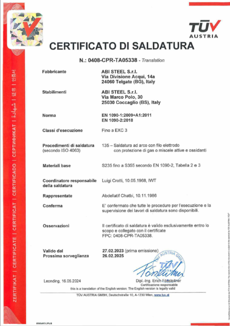 costruzioni metalliche a brescia certificate